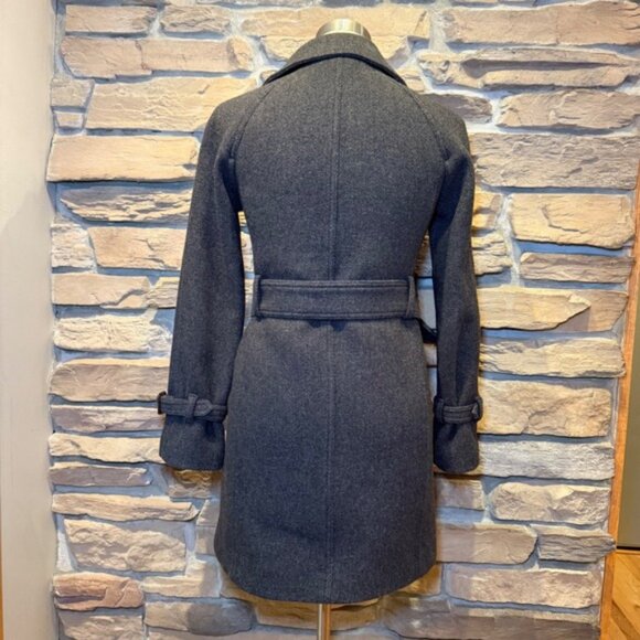 J.Crew Stadium Cloth Nello Gori Gray Wool Blend Belted Trench Coat - Picture 5 of 13